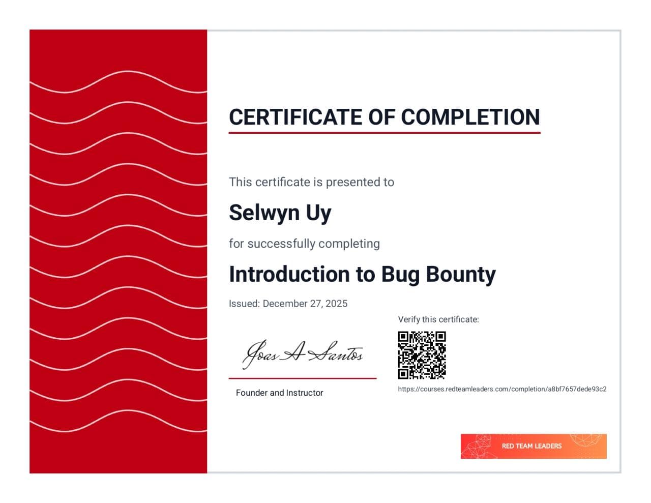 Introduction to Bug Bounty certificate